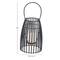 12" Black Iron Contemporary Candle Holder Lantern